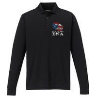 It's In My DNA Puerto Rico Rican Hispanic Heritage Month Performance Long Sleeve Polo