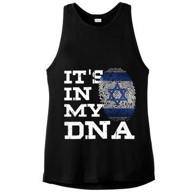 It's In My DNA Israeli Proud Israel Flag Jewish Ladies PosiCharge Tri-Blend Wicking Tank