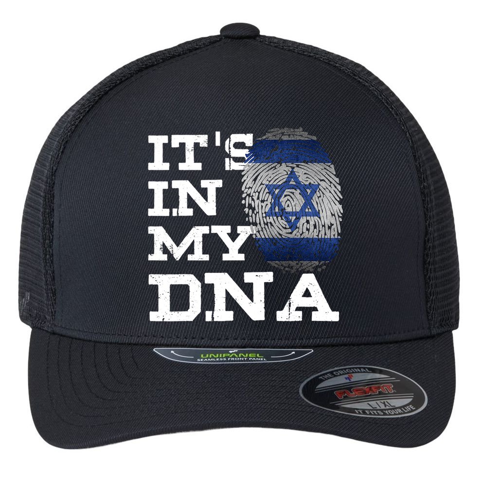 It's In My DNA Israeli Proud Israel Flag Jewish Flexfit Unipanel Trucker Cap