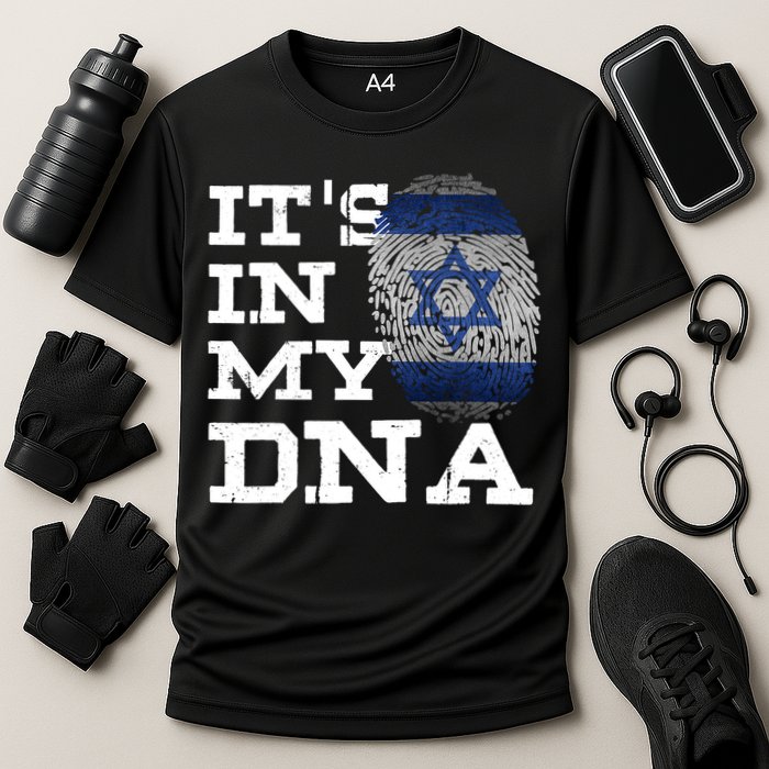 It's In My DNA Israeli Proud Israel Flag Jewish Cooling Performance Crew T-Shirt
