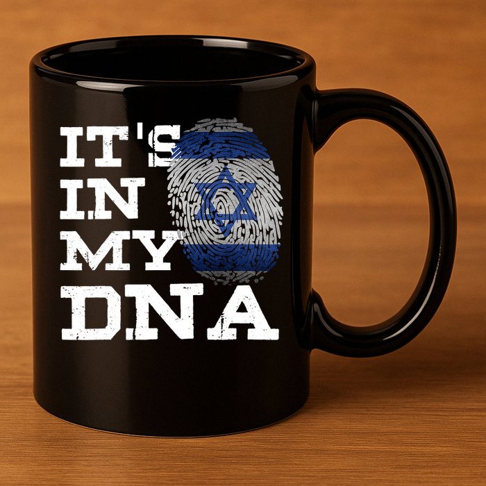 It's In My DNA Israeli Proud Israel Flag Jewish 11oz C Handle Ceramic Mug