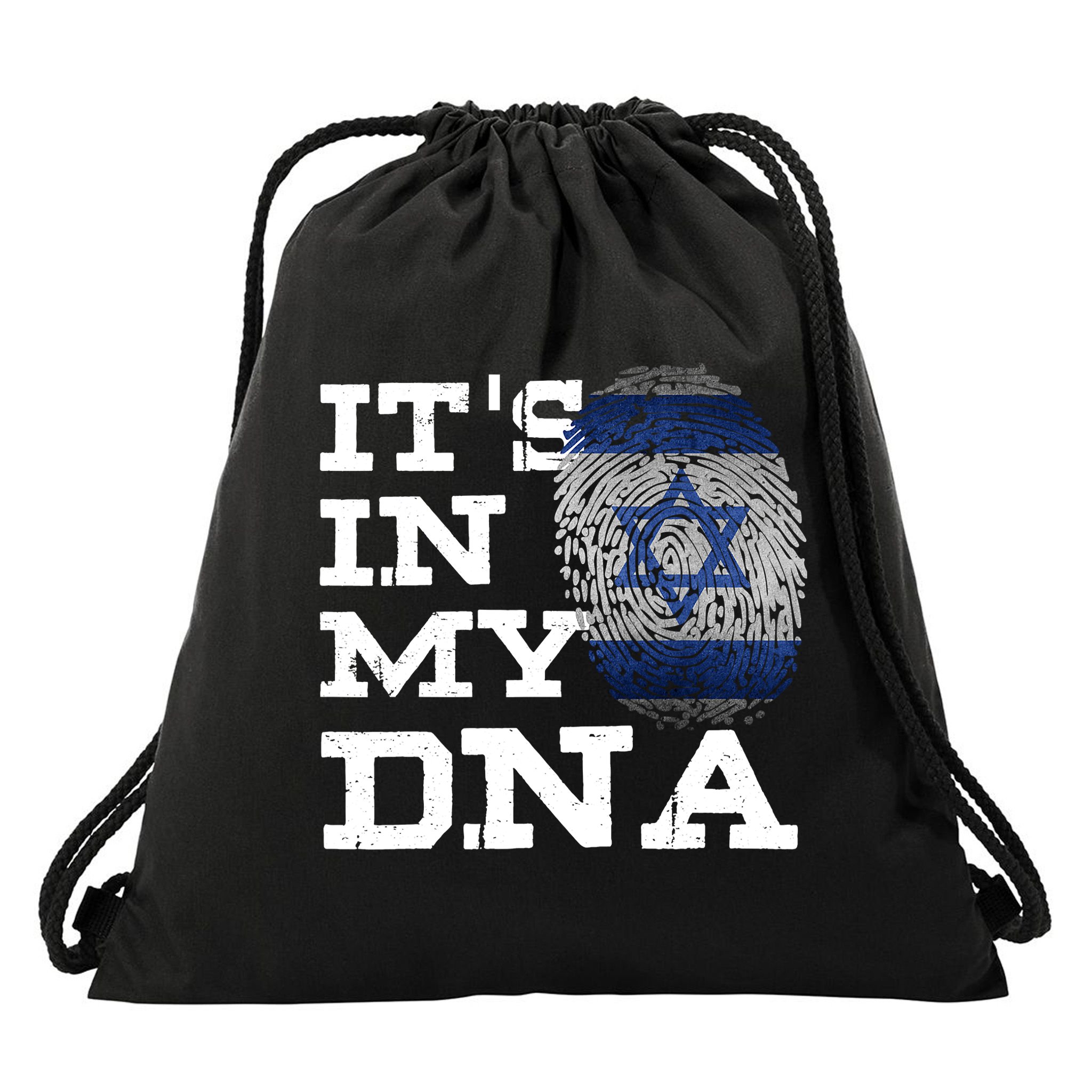 It's In My DNA Israeli Proud Israel Flag Jewish Drawstring Bag