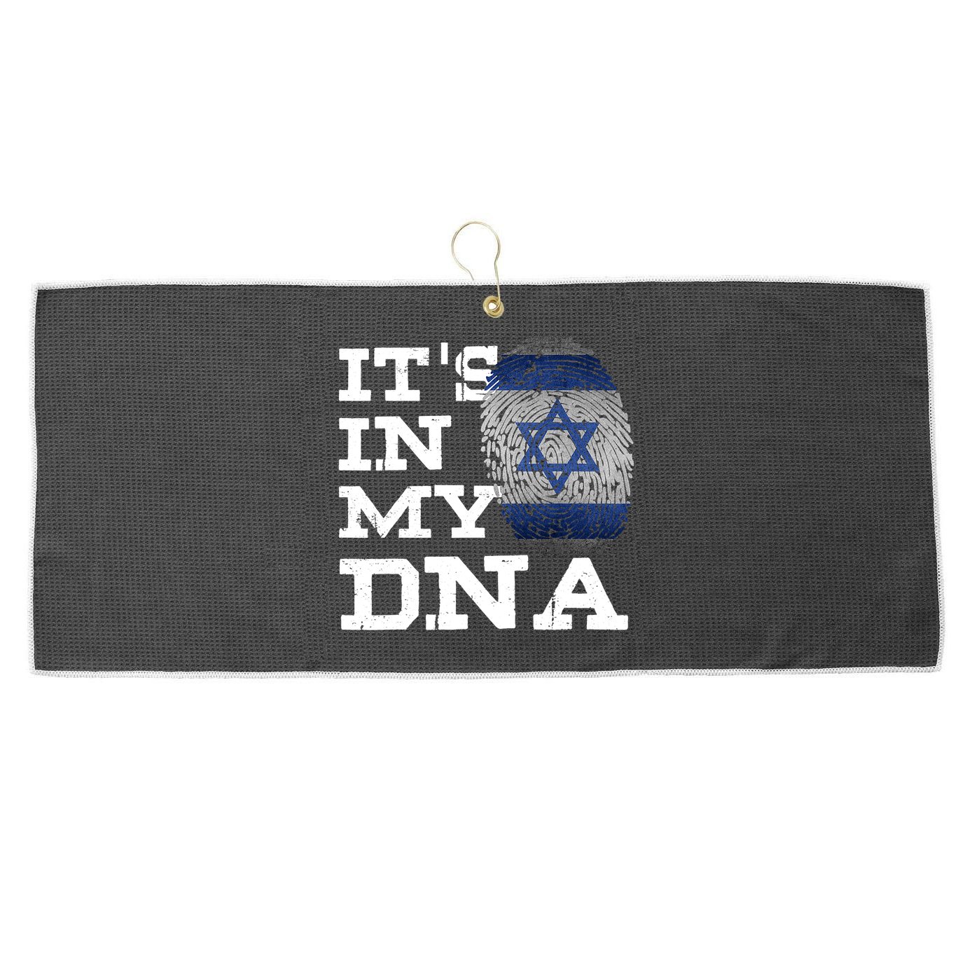 It's In My DNA Israeli Proud Israel Flag Jewish Large Microfiber Waffle Golf Towel