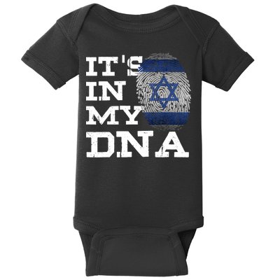 It's In My DNA Israeli Proud Israel Flag Jewish Baby Bodysuit