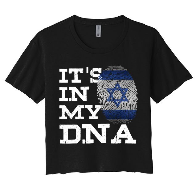It's In My DNA Israeli Proud Israel Flag Jewish Crop Top
