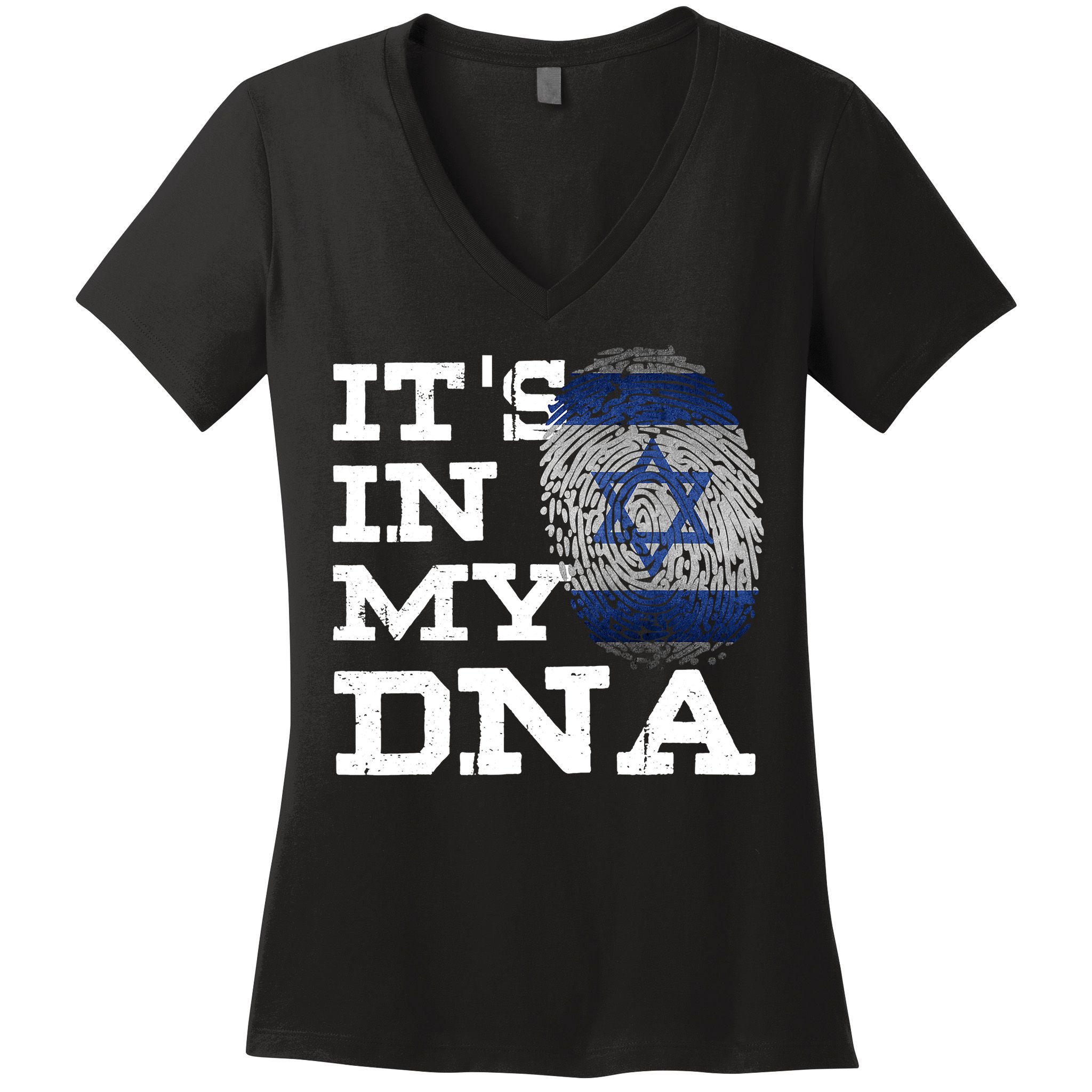 It's In My DNA Israeli Proud Israel Flag Jewish Women's V-Neck T-Shirt
