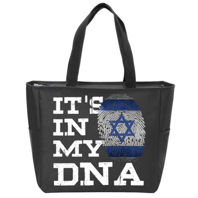 It's In My DNA Israeli Proud Israel Flag Jewish Zip Tote Bag