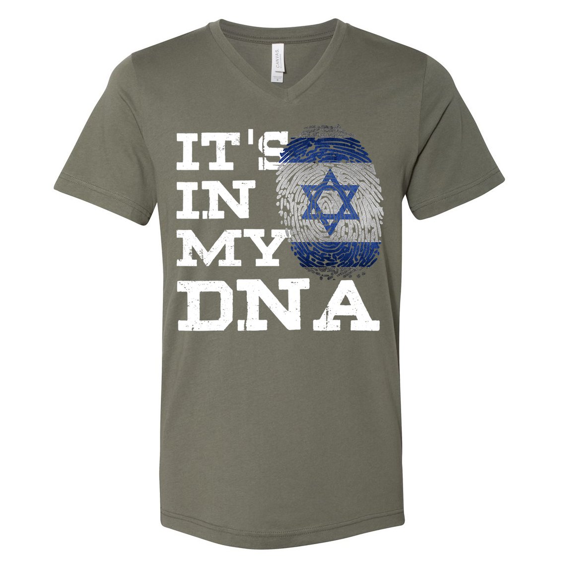 It's In My DNA Israeli Proud Israel Flag Jewish V-Neck T-Shirt