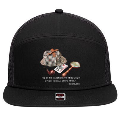 It Is My Business To Know. Novelty Sherlock Holmes Mystery 7 Panel Mesh Trucker Snapback Hat