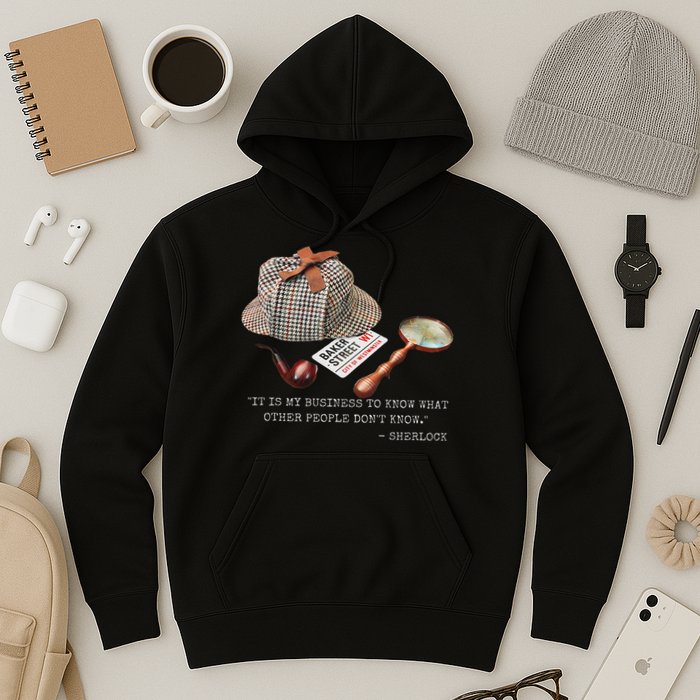 It Is My Business To Know. Novelty Sherlock Holmes Mystery Hoodie
