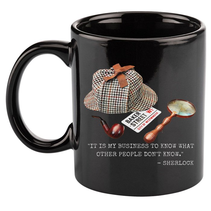 It Is My Business To Know. Novelty Sherlock Holmes Mystery 11oz C Handle Ceramic Mug