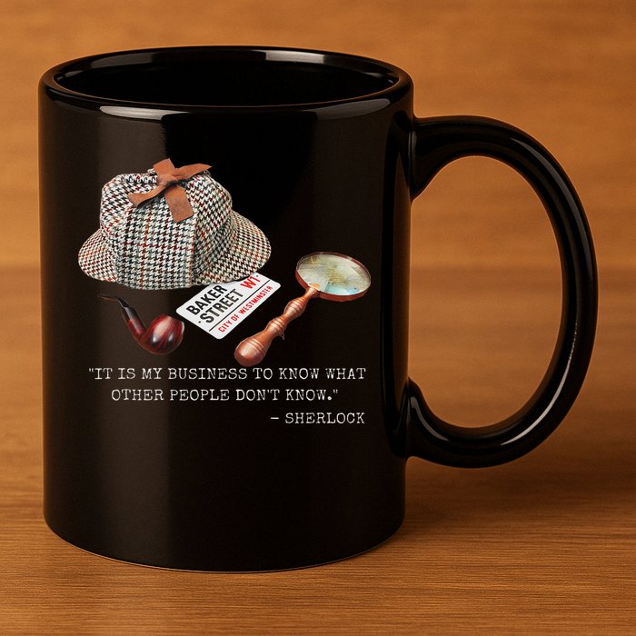 It Is My Business To Know. Novelty Sherlock Holmes Mystery 11oz C Handle Ceramic Mug