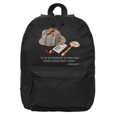 It Is My Business To Know. Novelty Sherlock Holmes Mystery 16 in Basic Backpack