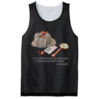 It Is My Business To Know. Novelty Sherlock Holmes Mystery Mesh Reversible Basketball Jersey Tank