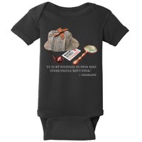 It Is My Business To Know. Novelty Sherlock Holmes Mystery Baby Bodysuit