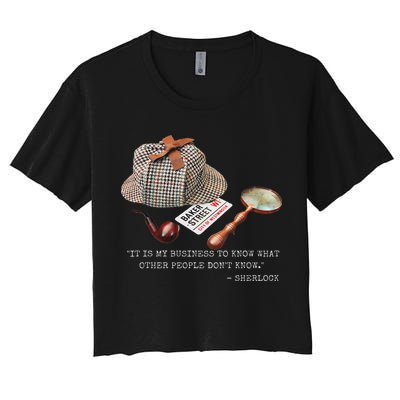 It Is My Business To Know. Novelty Sherlock Holmes Mystery Crop Top