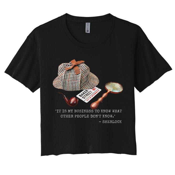 It Is My Business To Know. Novelty Sherlock Holmes Mystery Crop Top