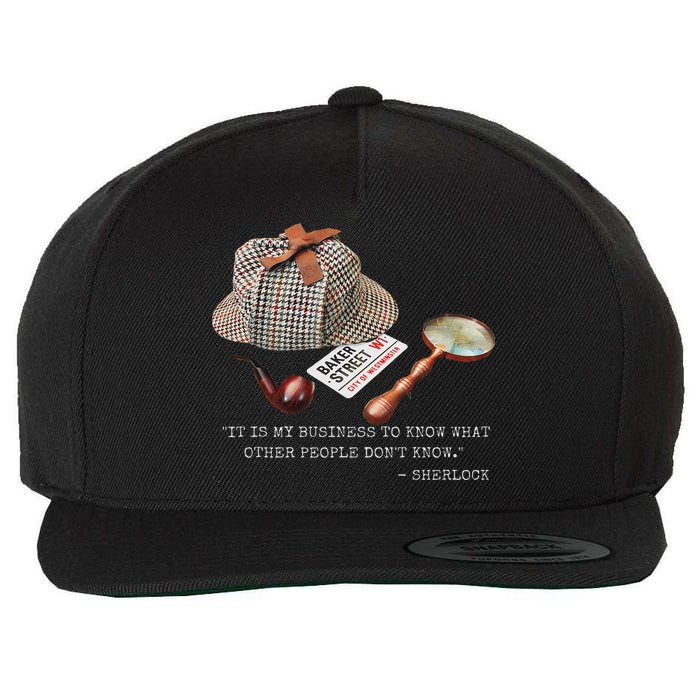It Is My Business To Know. Novelty Sherlock Holmes Mystery Wool Snapback Cap