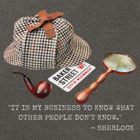 It Is My Business To Know. Novelty Sherlock Holmes Mystery Cotton Canvas Backpack