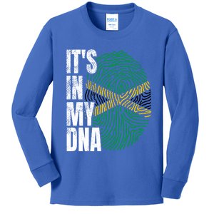 It's In My Dna Jamaican Flag Jamaica Boy Girl Gift Kids Long Sleeve Shirt