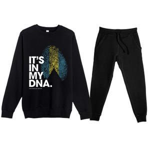 Its In My Dna Bahamas Flag Gift Bahamian Roots Gift Premium Crewneck Sweatsuit Set