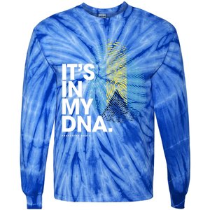 Its In My Dna Bahamas Flag Gift Bahamian Roots Gift Tie-Dye Long Sleeve Shirt