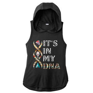 Its In My DNA Native American Ladies PosiCharge Tri-Blend Wicking Draft Hoodie Tank