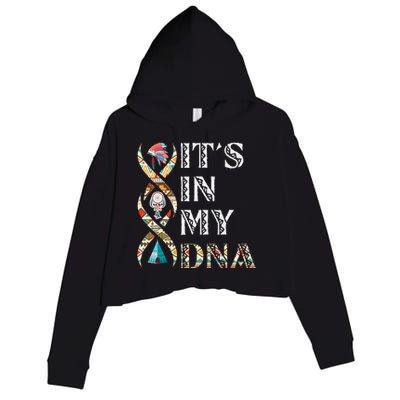 Its In My DNA Native American Crop Fleece Hoodie