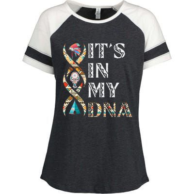 Its In My DNA Native American Enza Ladies Jersey Colorblock Tee