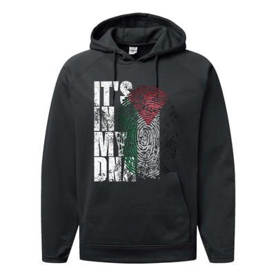 It In My Dna Palestinian Arabic Gifts Palestine Flag Performance Fleece Hoodie