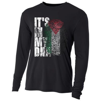 It In My Dna Palestinian Arabic Gifts Palestine Flag Cooling Performance Long Sleeve Crew