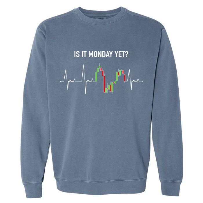 Is It Monday Yet Investor Day Trading Stock Market Trader Gift Garment-Dyed Sweatshirt