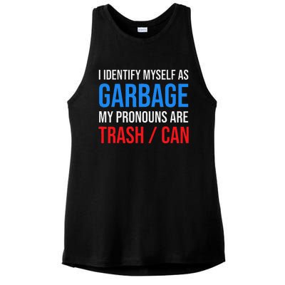 I Identify Myself As Garbage Supporters For Trump Ladies PosiCharge Tri-Blend Wicking Tank