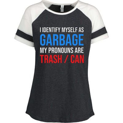 I Identify Myself As Garbage Supporters For Trump Enza Ladies Jersey Colorblock Tee