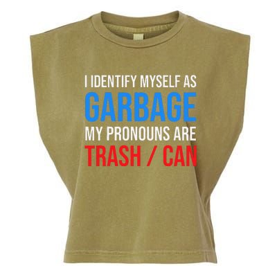 I Identify Myself As Garbage Supporters For Trump Garment-Dyed Women's Muscle Tee