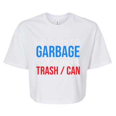 I Identify Myself As Garbage Supporters For Trump Bella+Canvas Jersey Crop Tee