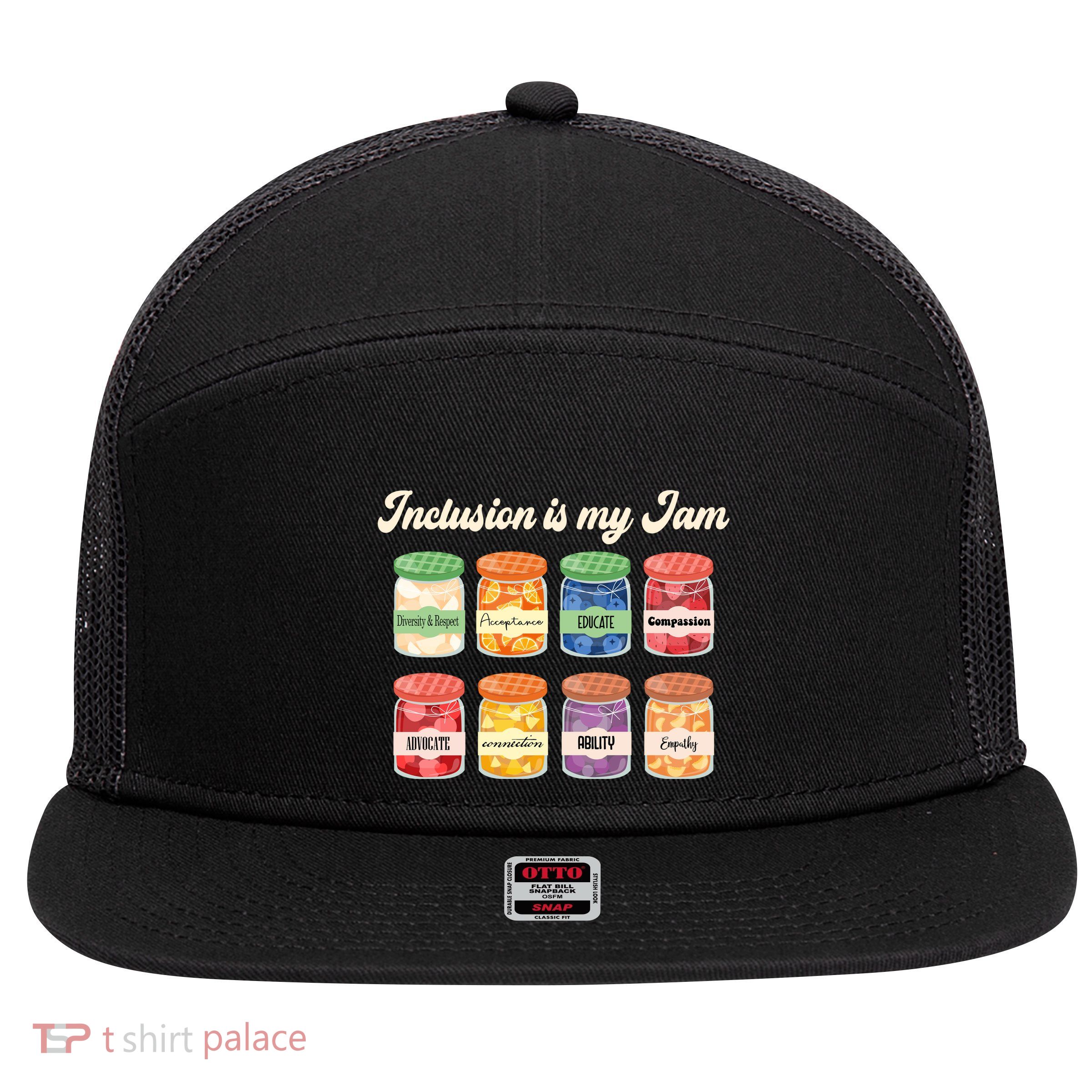 Inclusion Is My Jam 7 Panel Mesh Trucker Snapback Hat