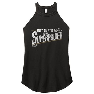 Informatics Is My Superpower Health Informatics Gift Women's Perfect Tri Rocker Tank