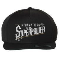 Informatics Is My Superpower Health Informatics Gift Wool Snapback Cap