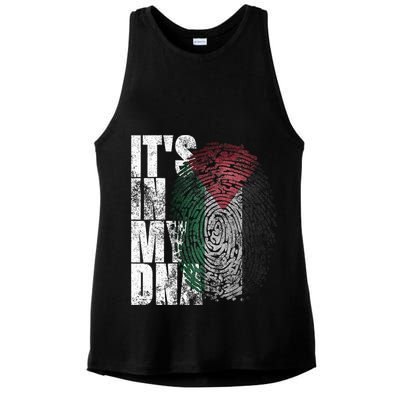 It's In My DNA Palestinian Arabic Gifts Palestine Flag Ladies PosiCharge Tri-Blend Wicking Tank