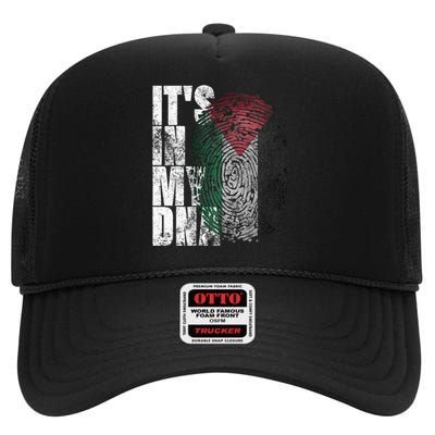 It's In My DNA Palestinian Arabic Gifts Palestine Flag High Crown Mesh Back Trucker Hat