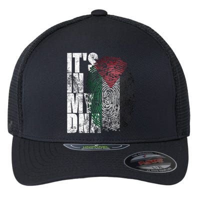 It's In My DNA Palestinian Arabic Gifts Palestine Flag Flexfit Unipanel Trucker Cap