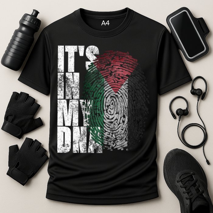 It's In My DNA Palestinian Arabic Gifts Palestine Flag Cooling Performance Crew T-Shirt