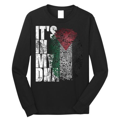 It's In My DNA Palestinian Arabic Gifts Palestine Flag Long Sleeve Shirt