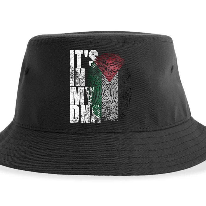 It's In My DNA Palestinian Arabic Gifts Palestine Flag Sustainable Bucket Hat