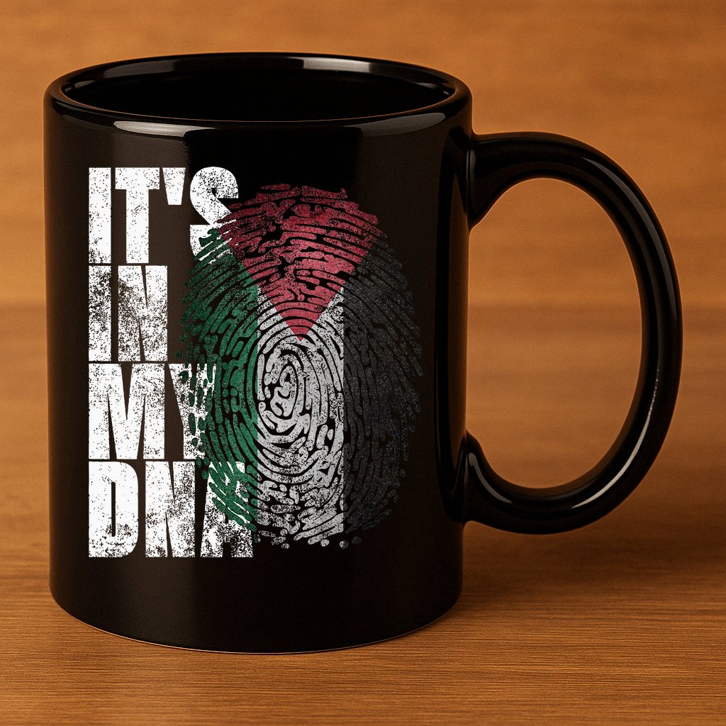It's In My DNA Palestinian Arabic Gifts Palestine Flag 11oz C Handle Ceramic Mug