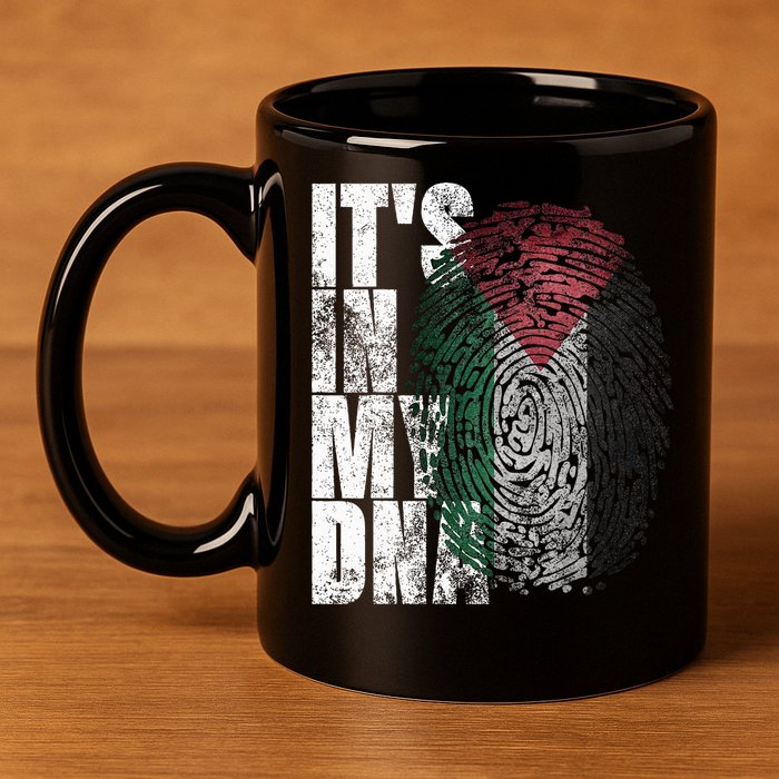 It's In My DNA Palestinian Arabic Gifts Palestine Flag 11oz C Handle Ceramic Mug