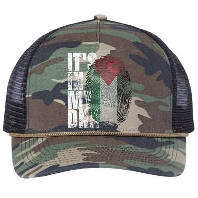 It's In My DNA Palestinian Arabic Gifts Palestine Flag Retro Rope Trucker Hat Cap