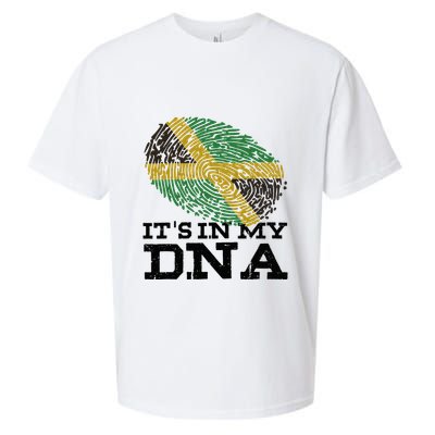 ItS In My Dna Jamaican Jamaica Flag Sueded Cloud Jersey T-Shirt