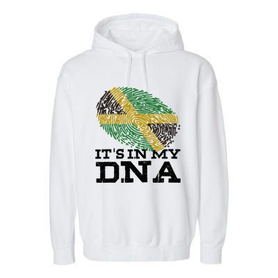 ItS In My Dna Jamaican Jamaica Flag Garment-Dyed Fleece Hoodie